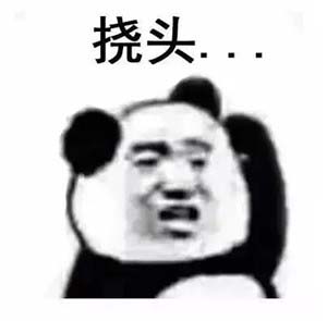 直女挠头熊猫表情包图片