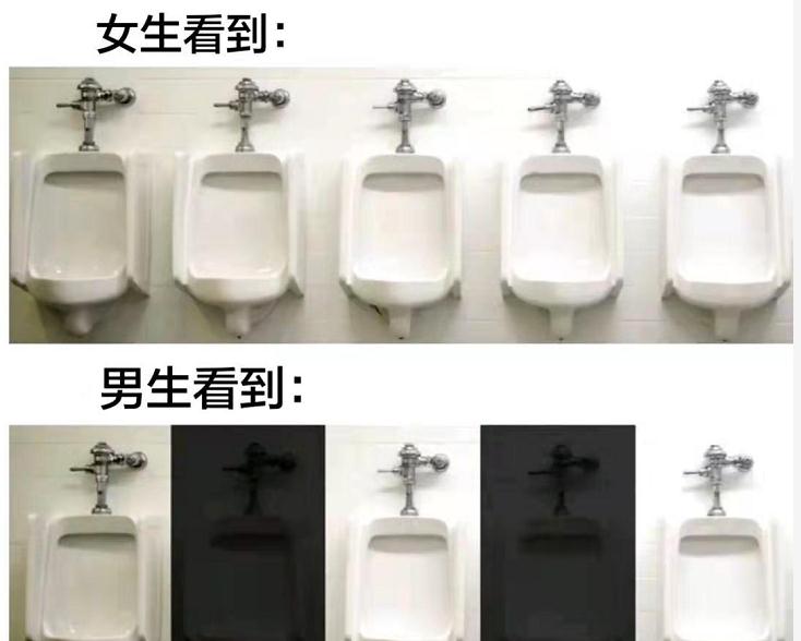 男生厕所：女看到的VS男生看到的（男生厕所站位图）