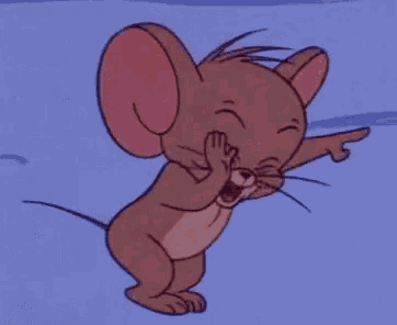 杰瑞捂肚子大笑表情包gif—猫和老鼠系列